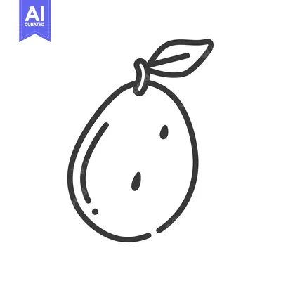 Premium design asset: Hand-Drawn Outline Illustration of a Single Lemon with a Leaf