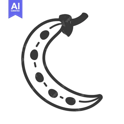 Popular premium asset: Hand-drawn outline illustration of a single pea pod