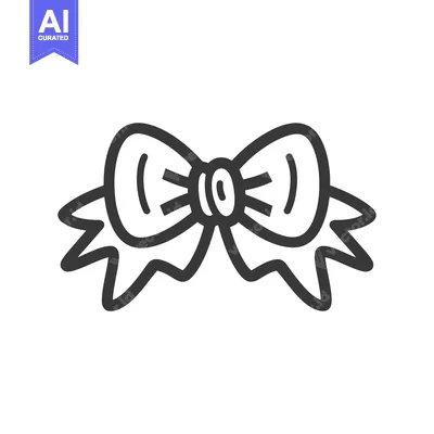 Aset desain premium: Hand-drawn outline of a bow with a center circle