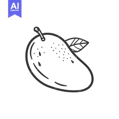 Popular premium asset: Hand-Drawn Outline of a Mango with a Leaf