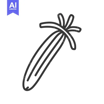 Aset desain premium: Hand-Drawn Outline of an Ear of Corn