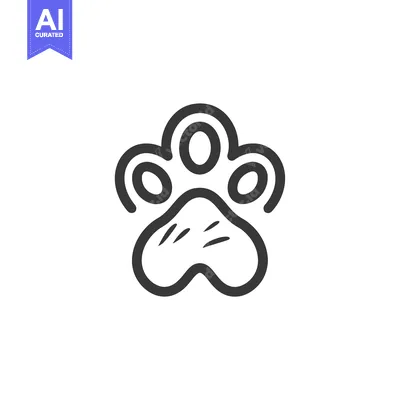 Hand-drawn outline of a paw print