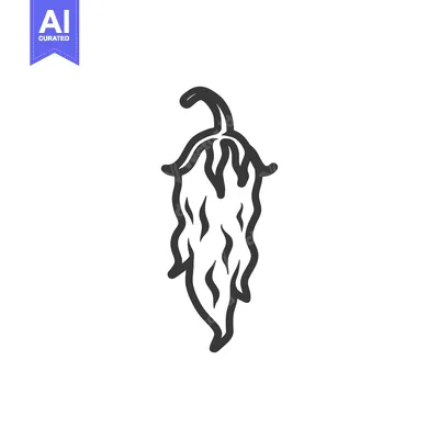Hand-drawn Outline of a Single Chili Pepper