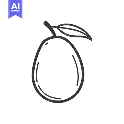 Popular premium asset: Hand-Drawn Outline of a Single Plum with a Leaf