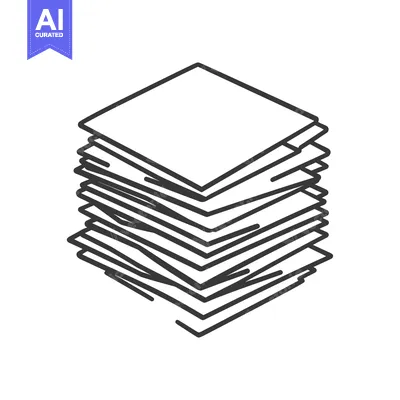 Aset desain premium: Hand-drawn outline of a stack of paper