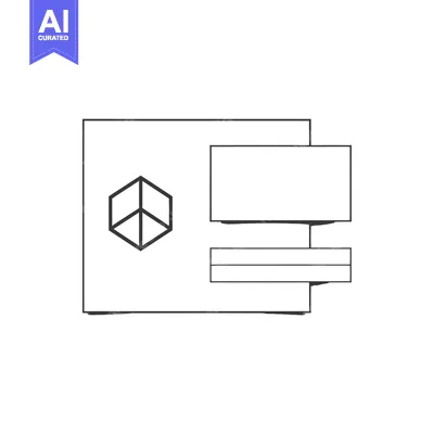 Aset premium populer: Hand-drawn Outline of a Three-Dimensional Shape with a Rectangle and a