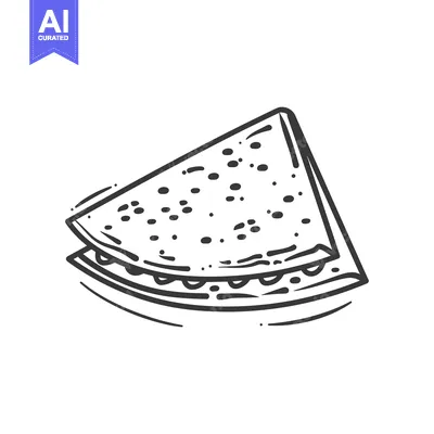Aset premium populer: Hand-drawn outline of a watermelon slice