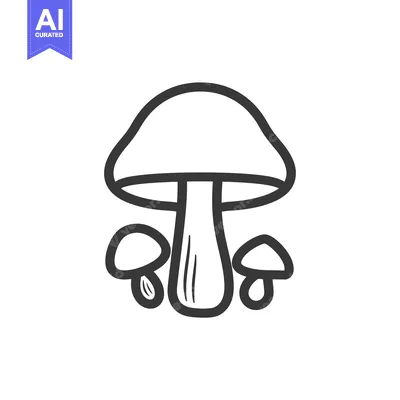 Aset premium populer: Hand-drawn outline of three mushrooms