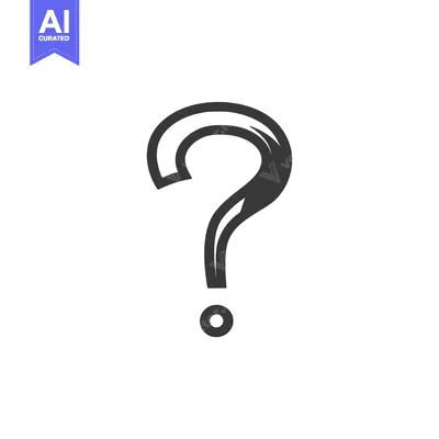 Premium design asset: Hand-drawn Question Mark Icon with a Dot