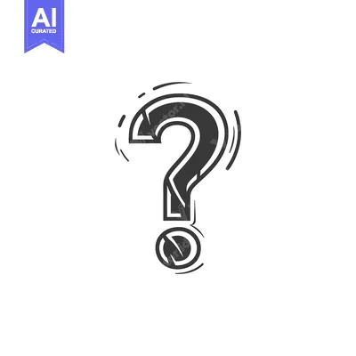Aset desain premium: Hand-Drawn Question Mark with Circular Dot Detail