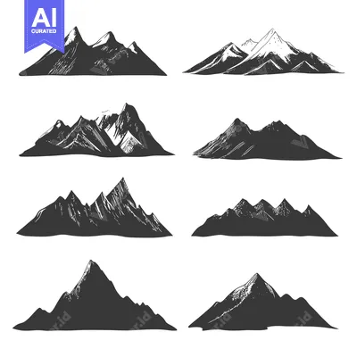 Popular premium asset: Hand-Drawn Silhouettes of Eight Mountain Ranges