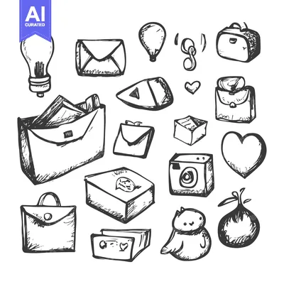 Hand-drawn Sketches of Everyday Objects and Symbols