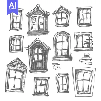 Popular premium asset: Hand-Drawn Sketches of Various Windows with Architectural Details