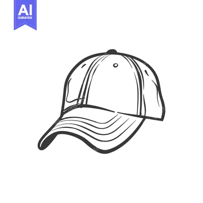 Aset desain premium: Hand-Drawn Sketch of a Baseball Cap