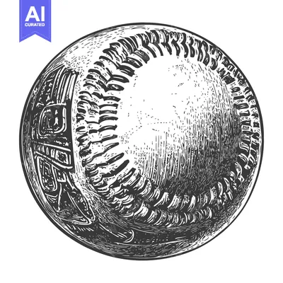 Aset premium populer: Hand-Drawn Sketch of a Baseball with Stitching