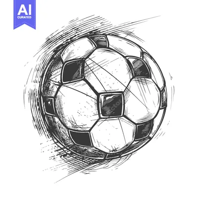Aset premium populer: Hand-Drawn Sketch of a Black and White Soccer Ball