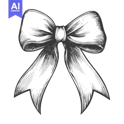 Aset desain premium: Hand-Drawn Sketch of a Classic Bow