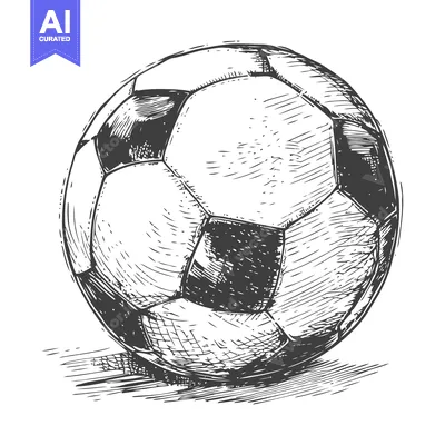 Aset desain premium: Hand-Drawn Sketch of a Classic Soccer Ball
