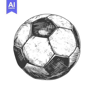 Hand-Drawn Sketch of a Classic Soccer Ball