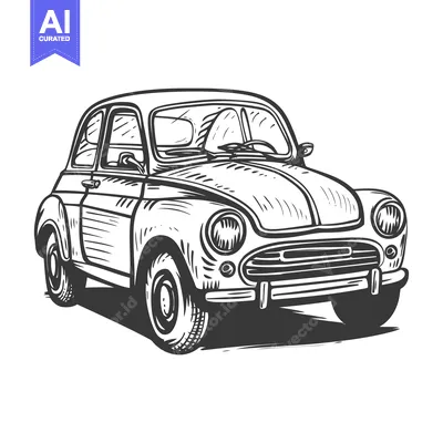 Popular premium asset: Hand-Drawn Sketch of a Classic Vintage Car