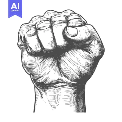 Aset premium populer: Hand Drawn Sketch of a Closed Fist