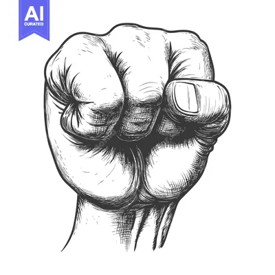 Premium design asset: Hand Drawn Sketch of a Closed Fist with Thumb Extended