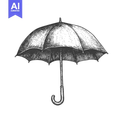 Aset premium populer: Hand-Drawn Sketch of a Closed Umbrella