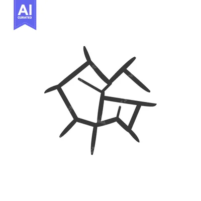 Aset premium populer: Hand-drawn sketch of a cracked and broken ice piece