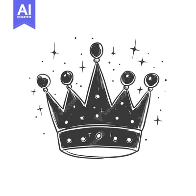 Popular premium asset: Hand-Drawn Sketch of a Crown with Pearls and Stars
