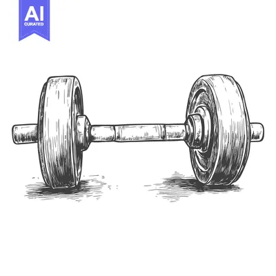 Aset desain premium: Hand-drawn sketch of a dumbbell weight for fitness