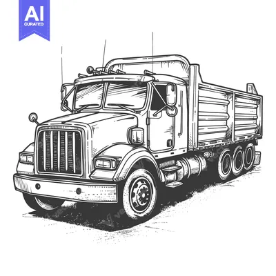 Aset premium populer: Hand-Drawn Sketch of a Dump Truck