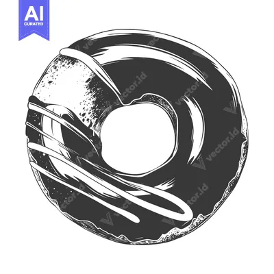 Popular premium asset: Hand-Drawn Sketch of a Glazed Donut with Drizzle