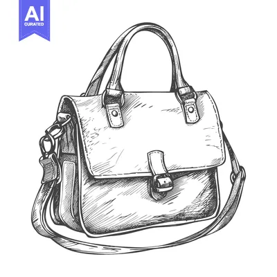 Aset premium populer: Hand-Drawn Sketch of a Leather Shoulder Bag with Buckle