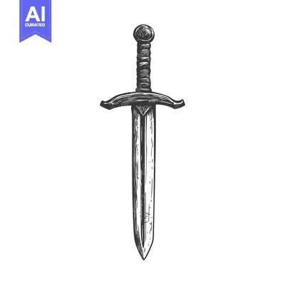 Popular premium asset: Hand-drawn Sketch of a Medieval Sword with a Rounded Pommel