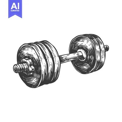 Premium design asset: Hand-Drawn Sketch of a Metal Barbell for Weightlifting
