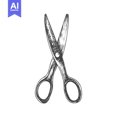 Popular premium asset: Hand-Drawn Sketch of a Pair of Closed Scissors