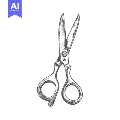 Aset premium populer: Hand-Drawn Sketch of a Pair of Scissors