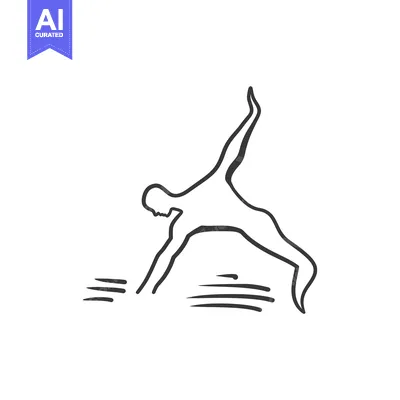 Aset premium populer: Hand-Drawn Sketch of a Person Performing a Yoga Pose