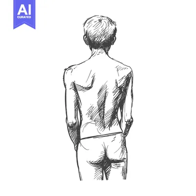 Aset premium populer: Hand-drawn Sketch of a Person's Back