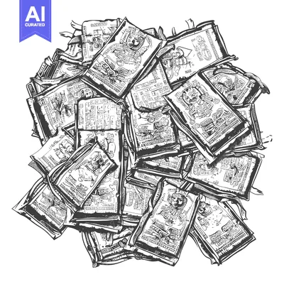 Popular premium asset: Hand-Drawn Sketch of a Pile of Ancient Mayan Codices