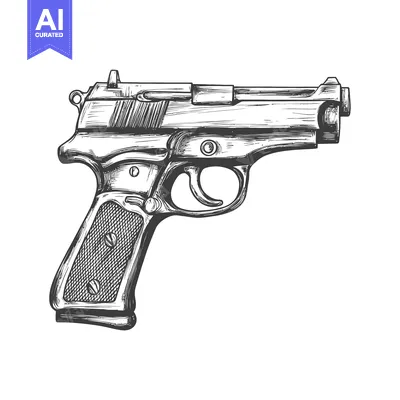 Popular premium asset: Detailed Sketch of a Handgun.