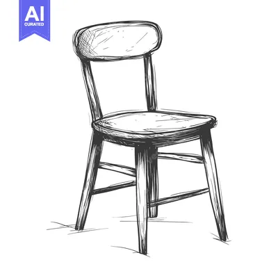 Premium design asset: Hand-Drawn Sketch of a Simple Wooden Chair