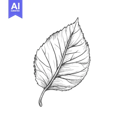Premium design asset: Hand-Drawn Sketch of a Single, Detailed Leaf