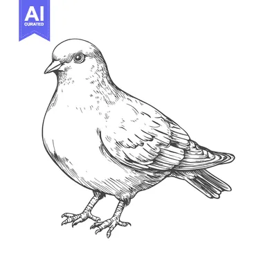 Popular premium asset: Hand-Drawn Sketch of a Single Pigeon in Profile