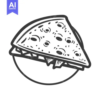 Popular premium asset: Hand-Drawn Sketch of a Single Slice of Pizza on a Plate