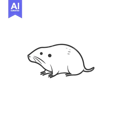 Aset desain premium: Hand-Drawn Sketch of a Small, Furry Animal