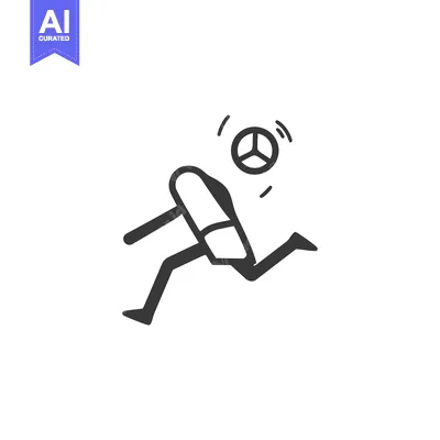 Aset desain premium: Hand-Drawn Sketch of a Soccer Player Kicking the Ball