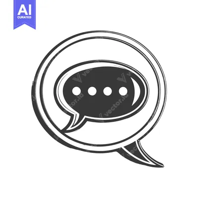 Aset premium populer: Hand-Drawn Sketch of a Speech Bubble with Ellipses
