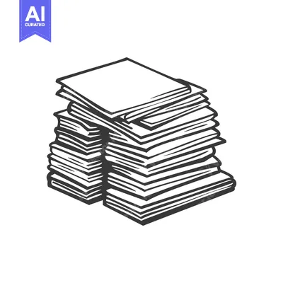 Aset premium populer: Hand-Drawn Sketch of a Stack of Papers