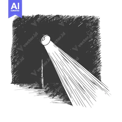 Popular premium asset: Hand-Drawn Sketch of a Streetlight Illuminating Darkness
